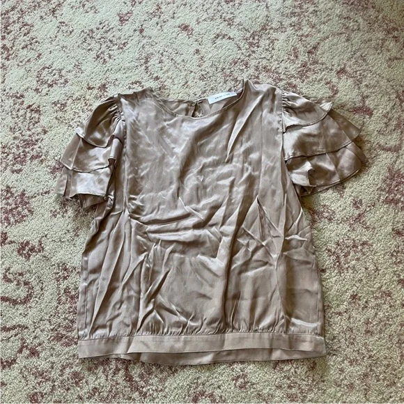 Anine Bing Flutter Sleeve Silk Top XS - Picture 4 of 7